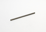 Auf dem Bild ist ein gerader, metallischer Stab zu sehen, der auf einer weißen Fläche liegt. Dieser Stab könnte Teil eines Experimentierkits für den Bildungsbereich sein, eventuell für physikalische oder mechanische Versuche.